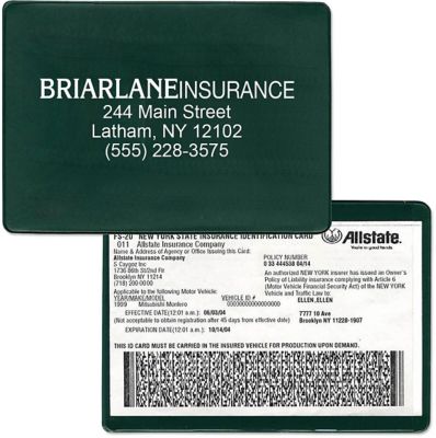 Custom Presentation & Document Folders With Logo: Insurance Card Holder