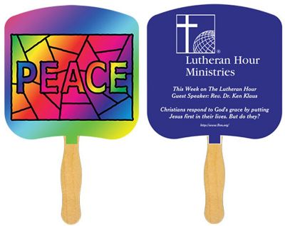 Cheap Promotional Items Under $1: Peace Stained Glass Fan