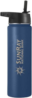 IRON Flask Sports Water Bottle 40OZ Wide Spout Lid (Pearl) & Iron Flask  22OZ Wide Spout (Twilight Blue) #4670