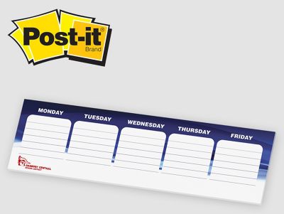 Custom Post-it<sup>®</sup> Notes: Post-it® Organizational Notes 3 x 10 -25 Sheet Pad