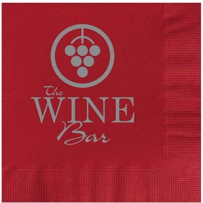 Custom Coasters and Napkins: Beverage Napkin Hot Stamp Coined