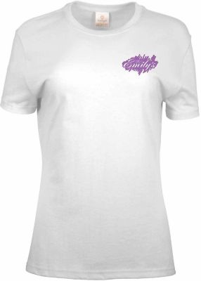 Custom Printed T-Shirts: Screen Printed Ladies 100% Cotton White T-Shirt