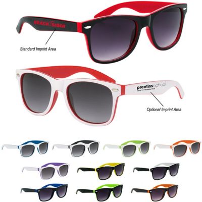 Custom Sunglasses with Logo: Two Tone Malibu Sunglasses