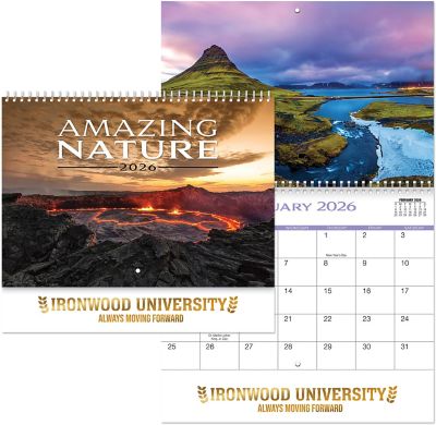 Promotional Wall Calendars: Luxe Amazing Nature Spiral Wall Calendar