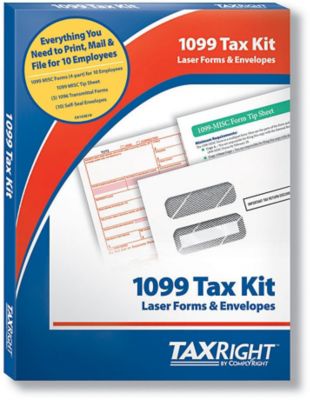 Tax Form Kits: Taxright 1099-Misc 4 Part No Software 10 Recipient