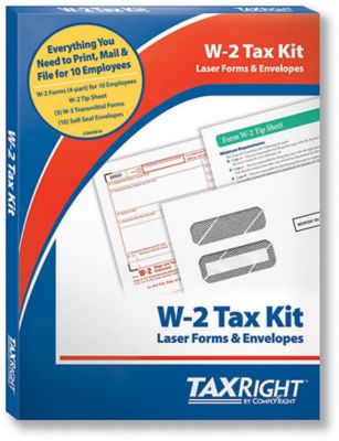 Tax Form Kits: Taxright W-2 4-Part No Software 10 Employees