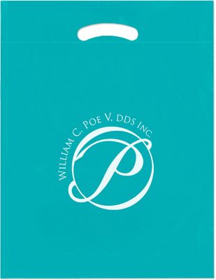 Plastic Bag Ban: Die Cut Colored Plastic Bag 15 x 19 x 3