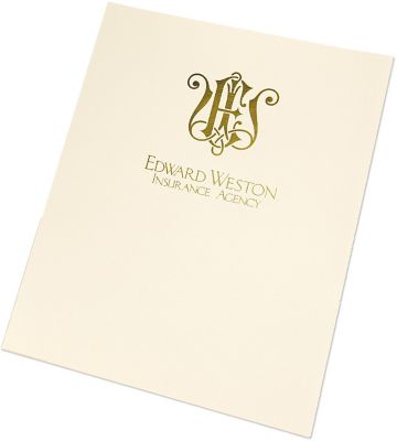 Custom Presentation & Document Folders With Logo: Pocket Folder Foil Imprint