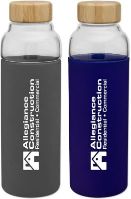 18oz H2go Glass Bottle - Custom Branded Promotional Water Bottles 