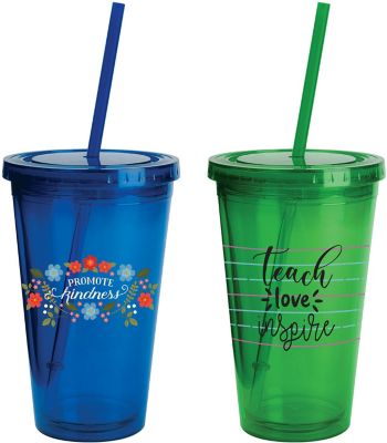 Personalized Love to Teach Tumbler with Straw