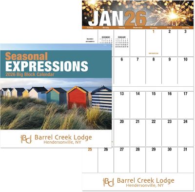 Custom Calendars: Seasonal Expressions Big Block Calendar Stapled