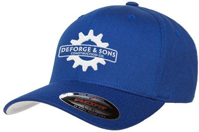 24 Custom Logo Embroidered Flexfit Adult Value Cotton Twill Cap Bulk Imprinted Promotional Products Hats by Amsterdam Printing