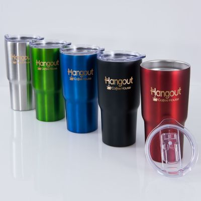 24 Wholesale Conquest Stainless Insulated Vacuum Tumbler 20 oz Personalized by Amsterdam Printing - Bulk