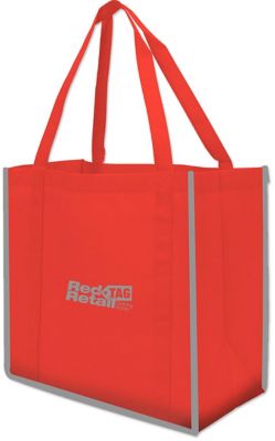 Personalized Reusable Grocery Bags: Reflective Stripe Large Grocery Tote