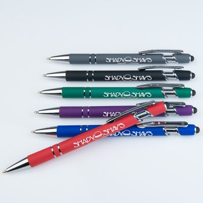 100 Custom Logo Ultima Softex Gel-Glide Stylus Pens Bulk Imprinted Promotional Products Stylus Pens by Amsterdam Printing