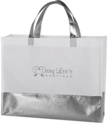 Custom Rose Gold Pens & Products: Flair Metallic Accent Non-Woven Tote Bag