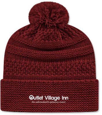 Business Caps and Hats: Cable Knit Cap With Cuff Embroidered