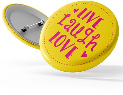 Valentine's Day Promotional Items: Live, Laugh, Love 3" Button