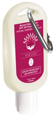 American Made Promotional Items: Spf 30 Mineral Sunscreen In A Tottle W Carabiner