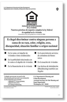 Hud Federal Fair Housing Poster Spanish