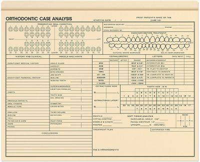 Dental Office Branding: Orthodontic Patient File Folders Packs 25 Per Pack