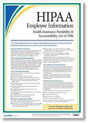 Dental Office Branding: HIPAA Employee Information Poster