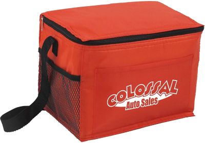210D polyester cooler bag with front compartment, White
