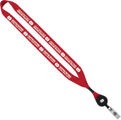 3/4" Polyester Lanyard With Retractable Badge Reel