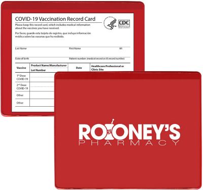 Custom Presentation & Document Folders With Logo: COVID-19 Vaccination Card Holder - Fits 3X4 Card