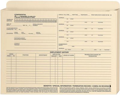 Personnel Envelo-File? Expanded Pack Of 25 | Amsterdam Printing