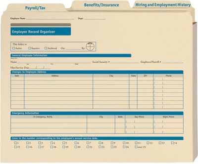 Custom Presentation & Document Folders With Logo: Employee Record Organizer & 3 Folders Pack Of 25