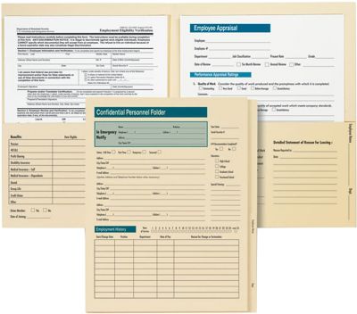 Employee Record Keeping Forms & Folders: Personnel File Vertical Pack Of 25