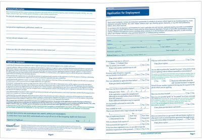 Montana State-Compliant Job Application 50 Pack