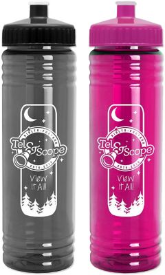 Logo Slim Fit Water Bottles with Tethered Lid (24 Oz.)