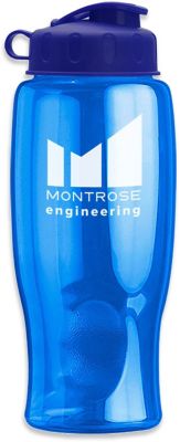 American Made Promotional Items: Poly-Pure Transparent Bottle - Flip Lid 27 oz