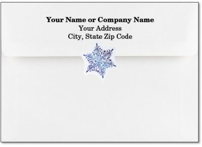 Envelope Seals: Snowflakes Seals (Sheet) 25 Seals Per Sheet