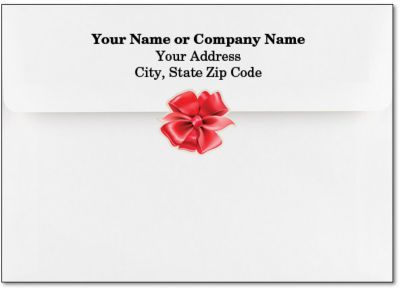 Envelope Seals: Red Bow Seals (Sheet) 25 Seals Per Sheet