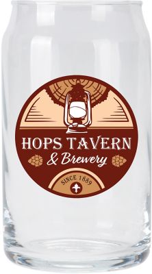 Custom Drinkware: Full Color Can Shape Glass 16 oz