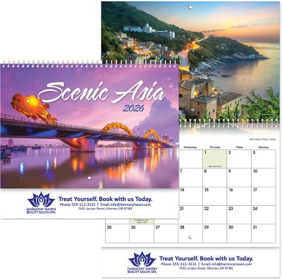 Calendar Clearance: Scenic Asia Spiral Wall Calendar