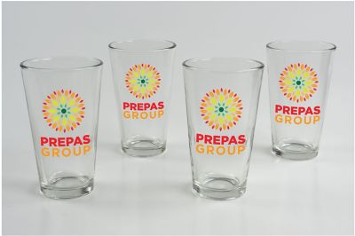 Bar & Glassware: Reusable Full Color Mixing Glass Set of 4 - 16 oz