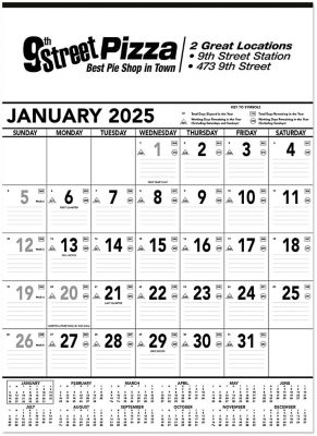 Calendars: Contractor Memo Wall Calendar