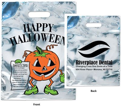 Silver Reflective Pumpkin Trick Or Treat Bag