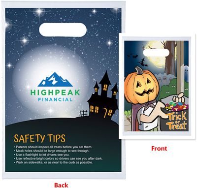 Halloween Giveaways: Full Color Pumpkin Head Trick Or Treat Bag