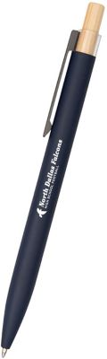 Recycled Aluminum Pen With Bamboo Plunger