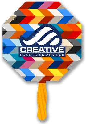 Under $1: Octagon Glued Hand Fan With Four Color Process Imp