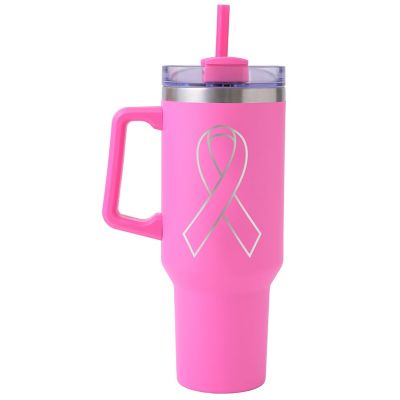 Breast Cancer Awareness: Saratoga Satisfy Brite Travel Mug 40 oz