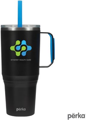 Stainless Steel & Metal Travel Mugs: Perka® Portofino Recycled Steel Travel Mug 36 oz