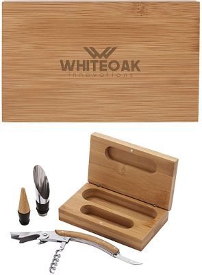 Bel Vino 2-Piece Bamboo Wine Set