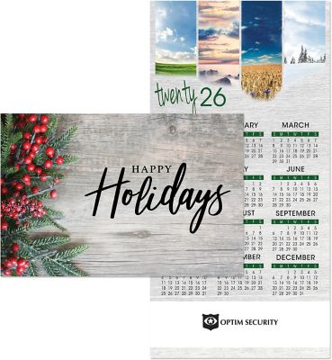Four Seasons Holly Card To Calendar