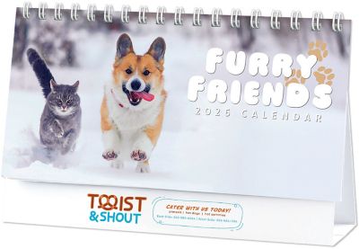 Full Colour Furry Friends Desk Calendar